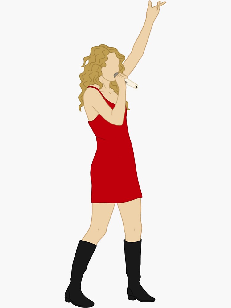 Taylor Swift Speak Now tour red dress Sticker for Sale by maxtrology