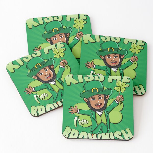 Item preview, Kiss Me I'm Brownish Black Leprechaun St Patricks Day designed and sold by flippinsg.