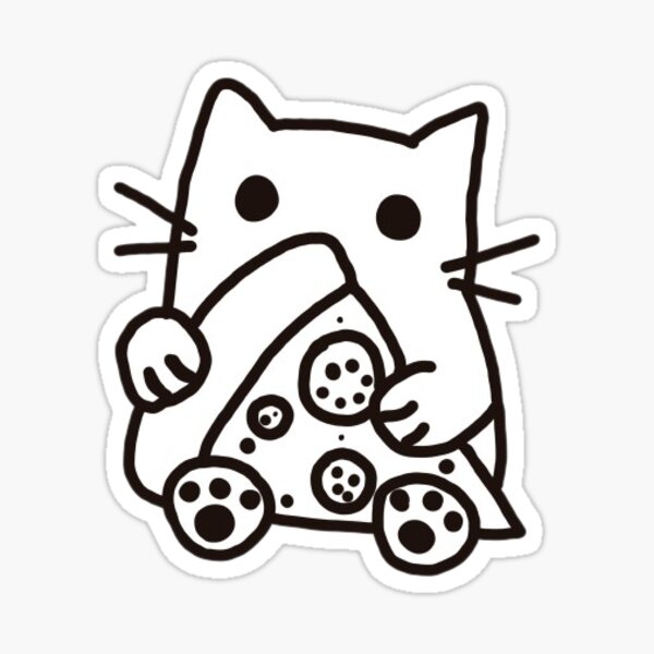 "Cat Eating Pizza" Sticker for Sale by taylorcoonelly Redbubble
