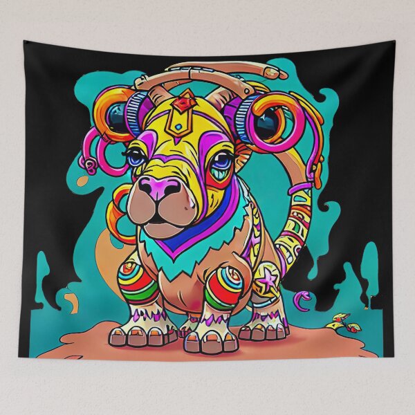 Item preview, "Colorful Melodies: A Creative and Captivating Animal with Headphones on Redbubble" designed and sold by Hexen3.