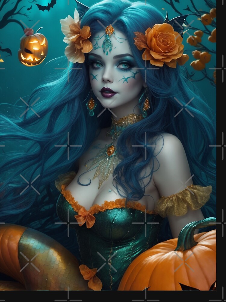 Discover Magical Halloween Ondine from Sirenas Merfolk and Litt Mermaid World Classic T-Shirt