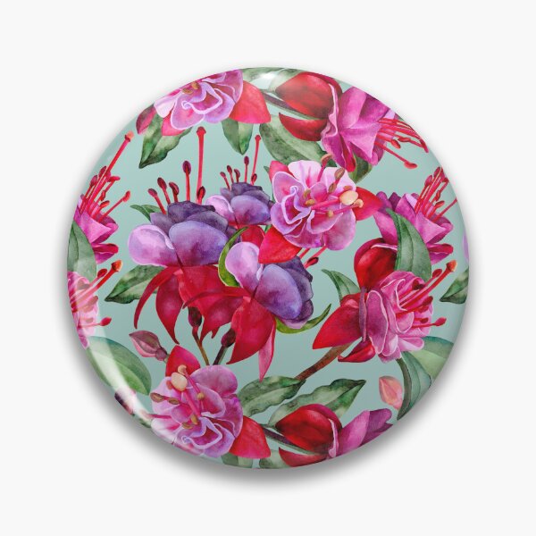Item preview, Fuchsia Flowers - Pink And Green designed and sold by Sketchbook Designs.