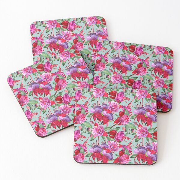 Item preview, Fuchsia Flowers - Pink And Green designed and sold by Sketchbook Designs.