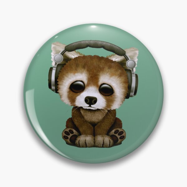 Item preview, Cute Baby Red Panda Deejay Wearing Headphones designed and sold by FraustoWilmer.