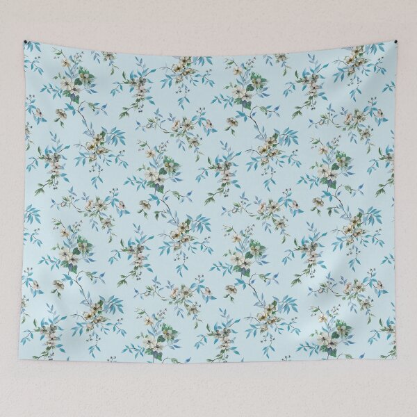 Item preview, Trailing Floral - Blue designed and sold by Sarah Thorpe Designs .