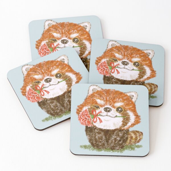 Item preview, Red panda and a flower designed and sold by FraustoWilmer.