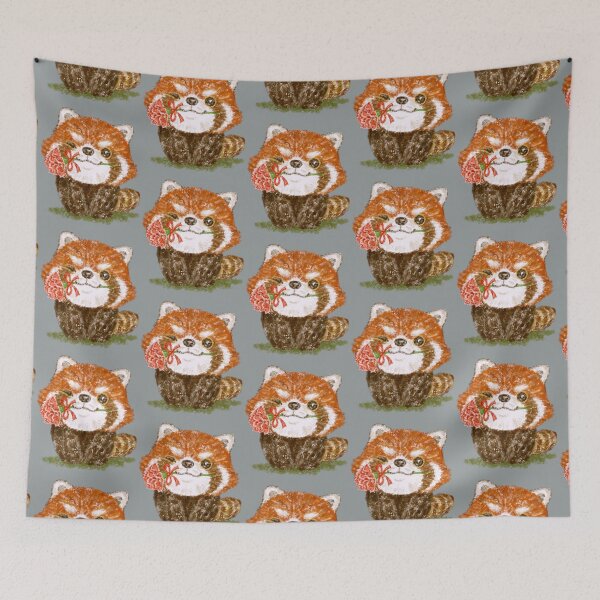 Item preview, Red panda and a flower designed and sold by FraustoWilmer.