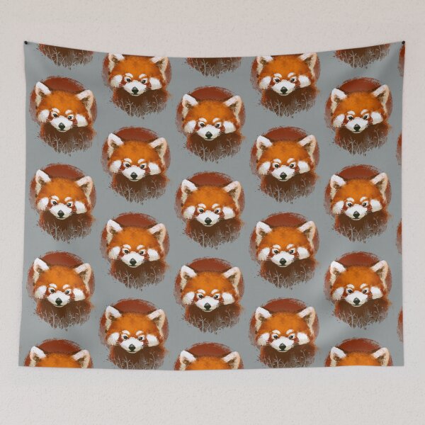 Item preview, Red panda sunset - Cute Fluffy Animal - Ink Painting designed and sold by FraustoWilmer.