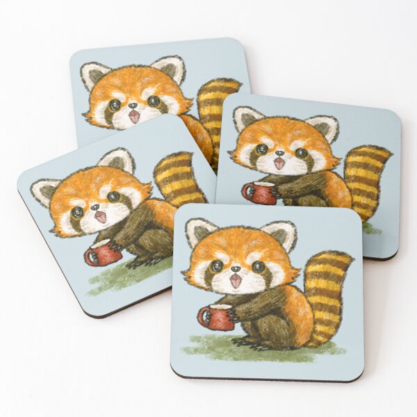 Item preview, Red panda with a mug designed and sold by FraustoWilmer.