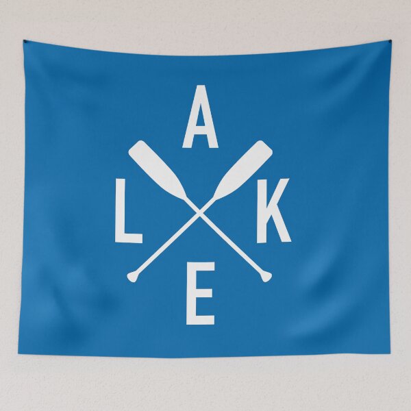 Item preview, Lake Word Art with Paddles - White designed and sold by BlueSkyTheory.