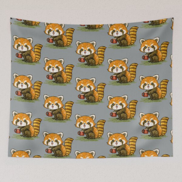 Item preview, Red panda with a mug designed and sold by FraustoWilmer.