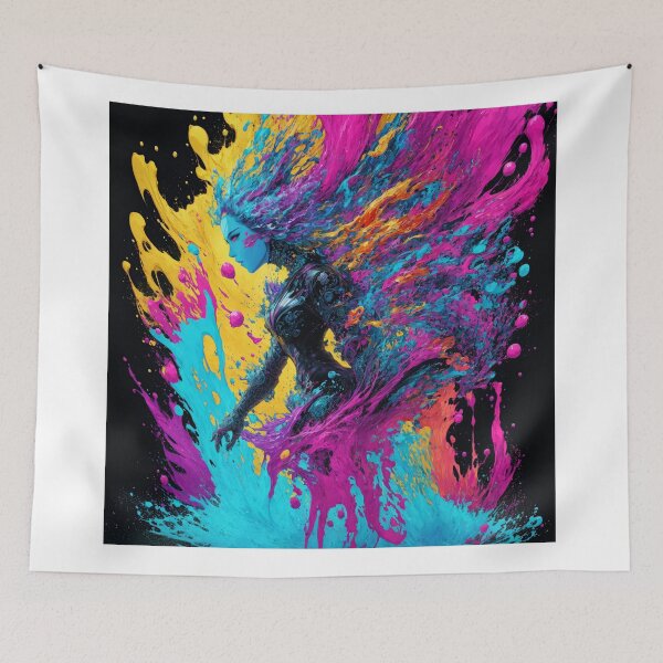 Item preview, Anime Splash Art Neon Colorful trippy Girl Art  designed and sold by SushiRabbit.