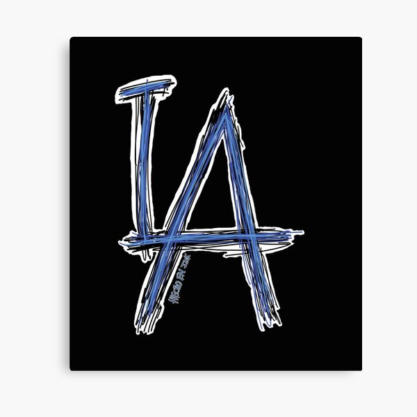 Los Angeles Dodgers City Skyline Stacked - MLB Metal Wall Art