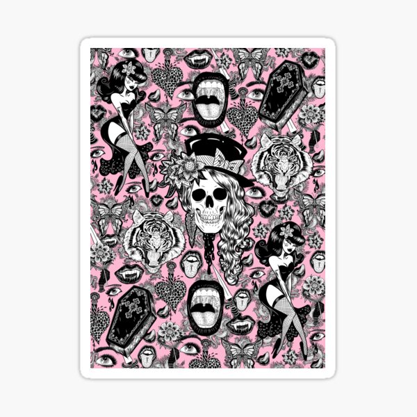 "Pink Halloween" Sticker by DoloresHecate Redbubble