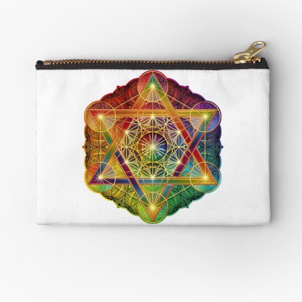 Metatron's Cube with Merkabah and Flower of Life Zipper Pouch