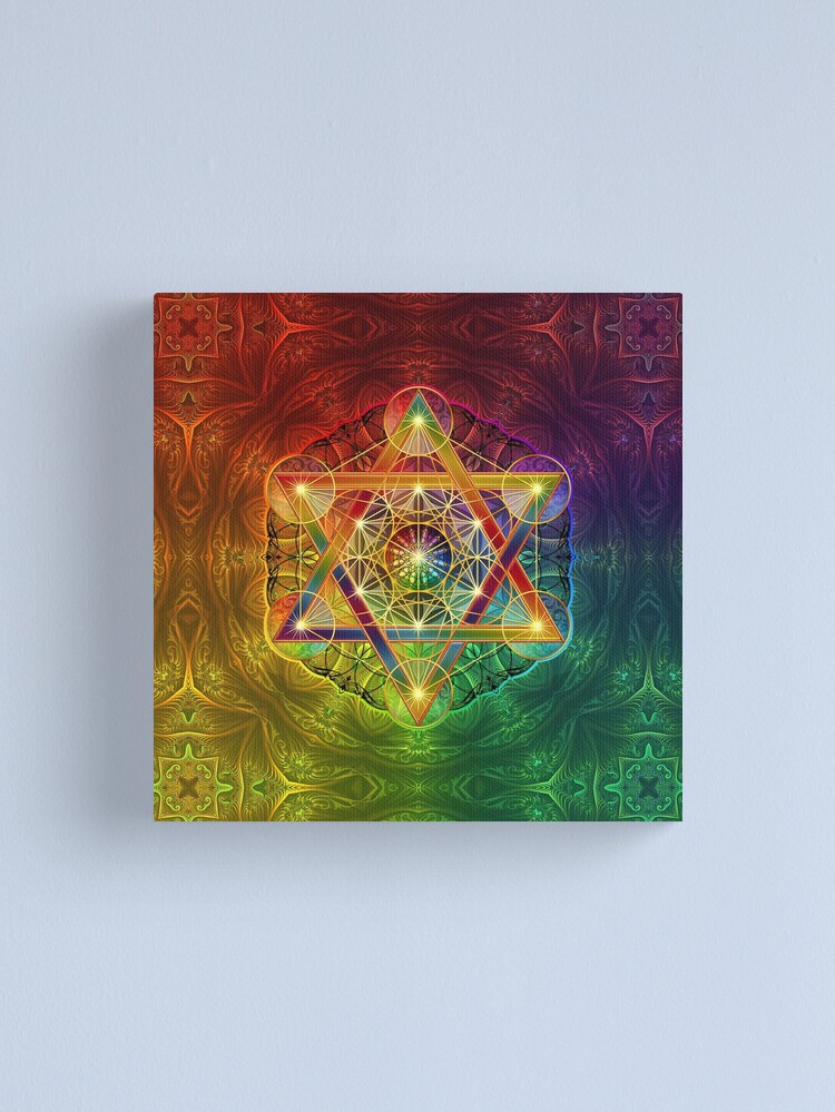 Alternate view of Metatron's Cube with Merkabah and Flower of Life Canvas Print
