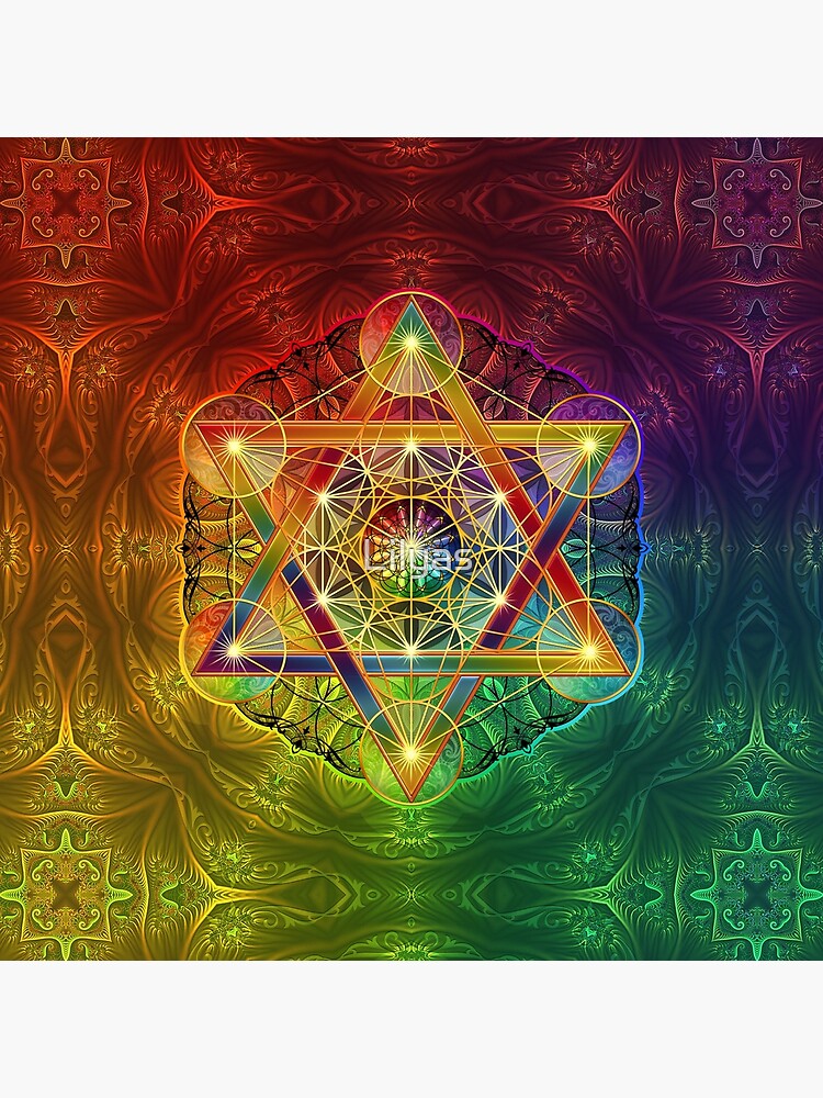 Metatron's Cube with Merkabah and Flower of Life by Lilyas