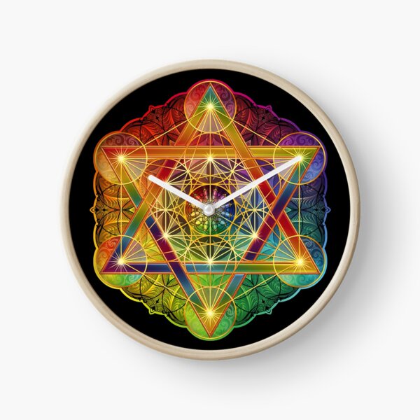 Metatron's Cube with Merkabah and Flower of Life Clock