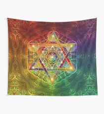 Metatron's Cube with Merkabah and Flower of Life Wall Tapestry