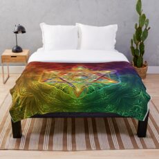 Manta El cubo de Metatron con Merkabah y flor de la vida