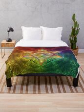 Metatron's Cube with Merkabah and Flower of Life Throw Blanket