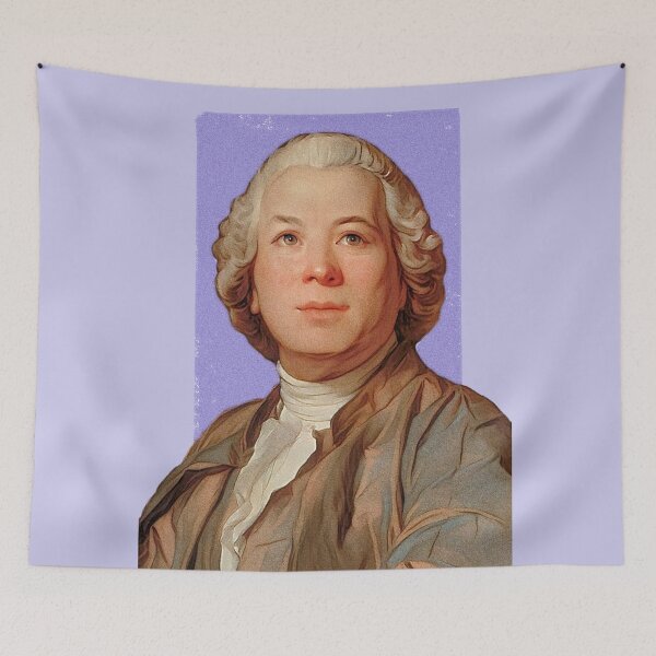 Artikelvorschau, Lila Illustration des Komponisten Christoph Willibald Gluck entworfen und verkauft von Litstoy.
