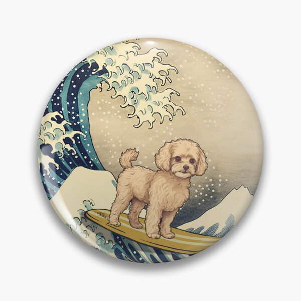 Item preview, Maltipoo Kanagawa Japanese Surfing Wave designed and sold by rafaeltto.