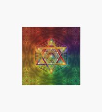 Metatron's Cube with Merkabah and Flower of Life Art Board