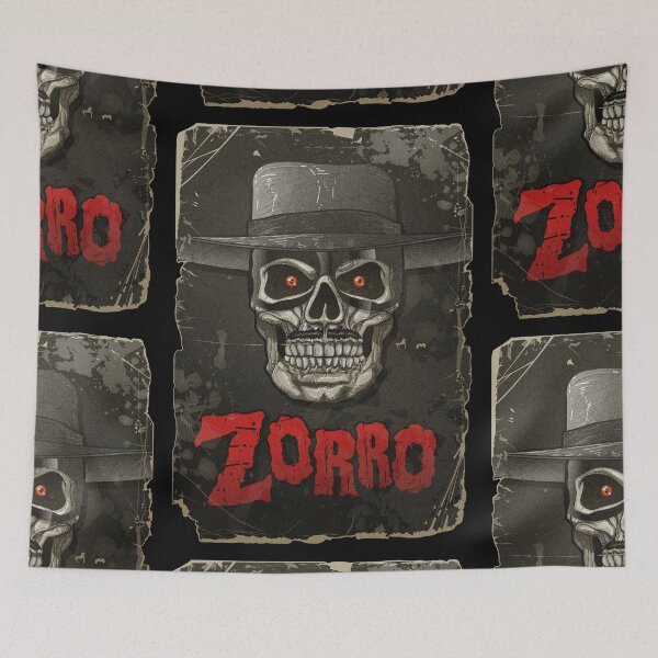 Item preview, Zorro, skull, vintage poster style designed and sold by 4gottenlore.