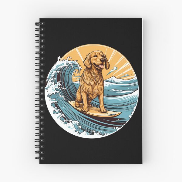Item preview, Golden Retriever Funny Surfing in the Sea Waves designed and sold by MysteriousJ.