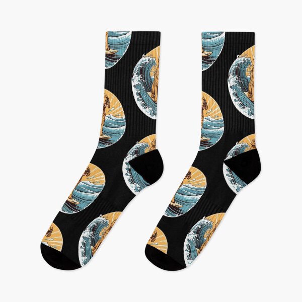 Item preview, Golden Retriever Funny Surfing in the Sea Waves designed and sold by MysteriousJ.