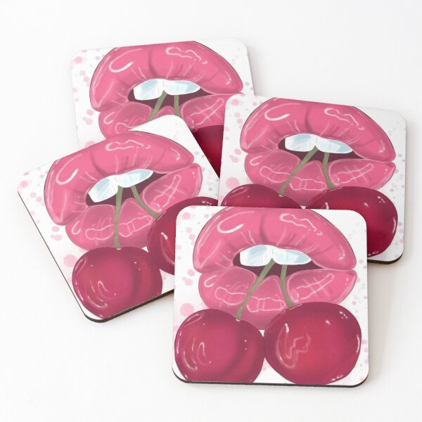 Item preview, Pink sexy Lips and Cherries art designed and sold by OccateVadin.