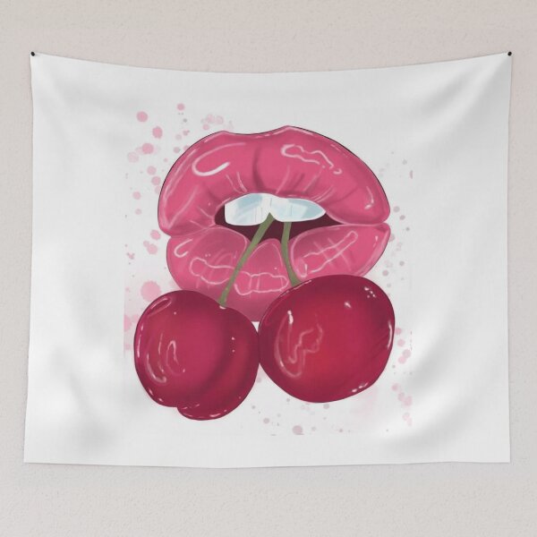 Item preview, Pink sexy Lips and Cherries art designed and sold by OccateVadin.