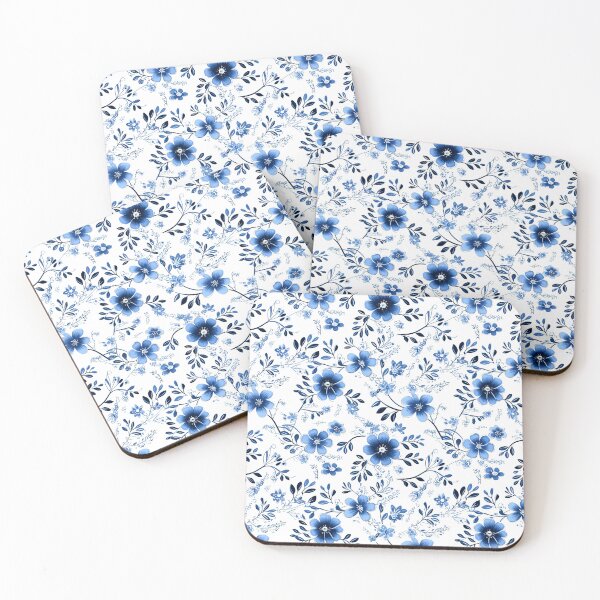 Item preview, Blue watercolor floral designed and sold by OCNau.