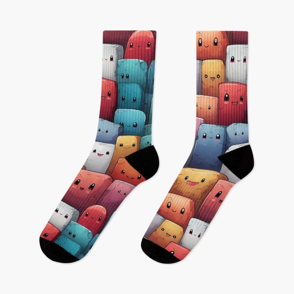 Item preview, Colorful Silly Kawaii Bricks: Playful Pattern designed and sold by SnowStudio2022.