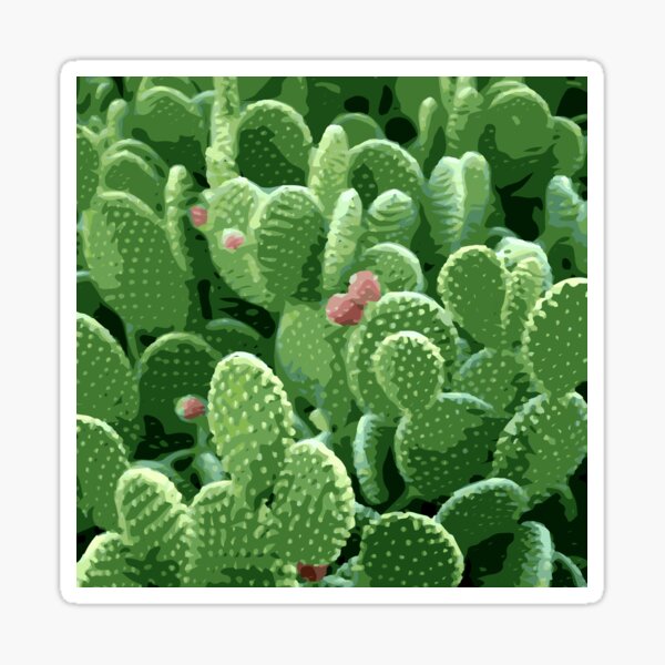 Prickly Pear Cactus With Fruit Sticker
