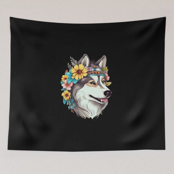 Item preview, Siberian Husky Floral Design for Flower Lover designed and sold by MysteriousJ.