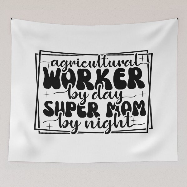 Item preview, agriculture worker and super mom at night t-shirt designed and sold by Rebekkahsdesign.