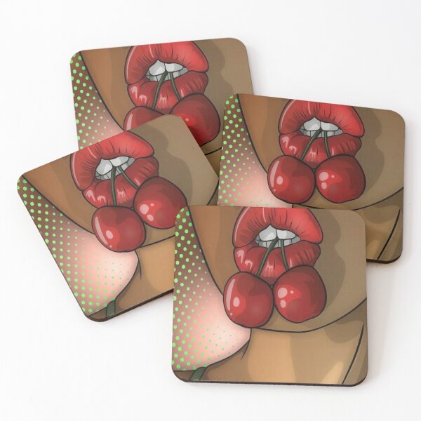 Item preview, Red sexy Lips and Cherries art designed and sold by OccateVadin.