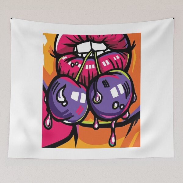 Item preview, Pink sexy Lips and Cherries art designed and sold by OccateVadin.