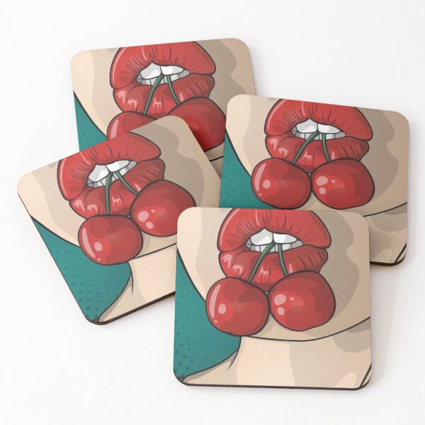 Item preview, Red sexy Lips and Cherries art designed and sold by OccateVadin.