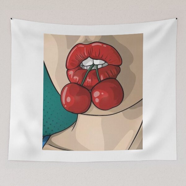 Item preview, Red sexy Lips and Cherries art designed and sold by OccateVadin.