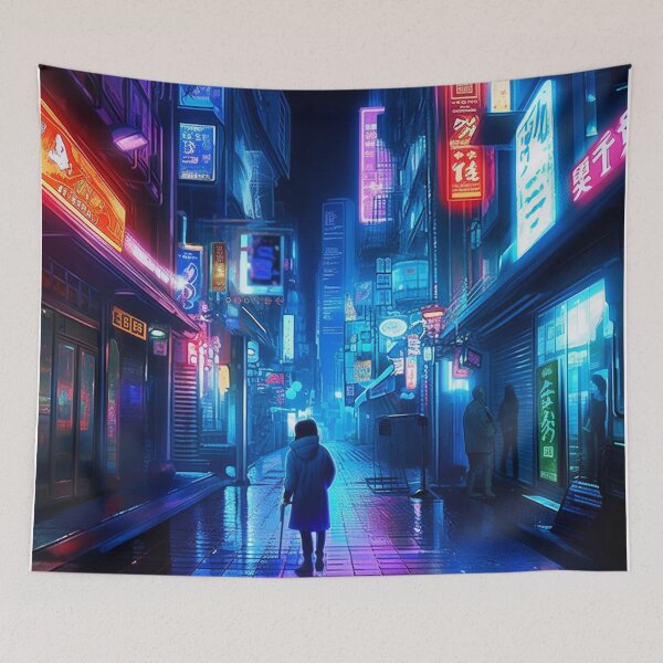 Item preview, Endless Neon - Cyberpunk Cityscape Skyline  designed and sold by orlandoellio.