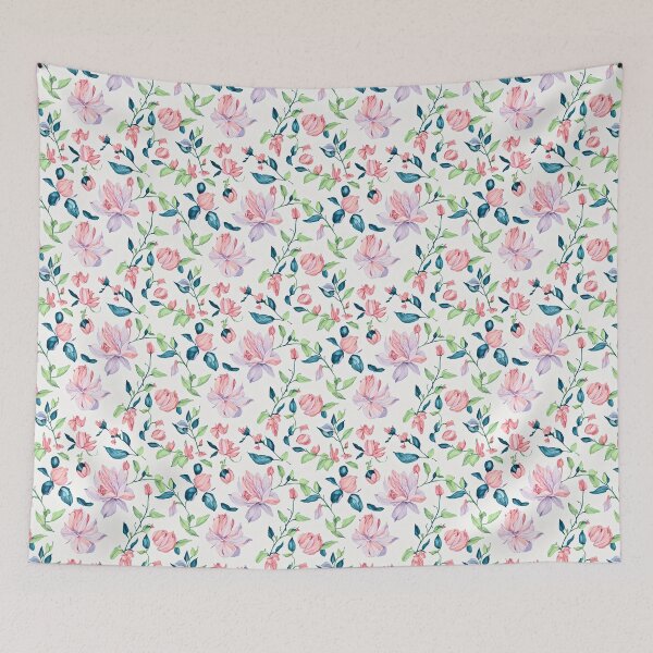 Item preview, Minimalistic watercolor floral pattern designed and sold by newbear-design.