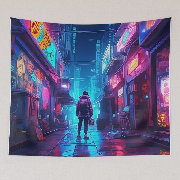 Item preview, Endless Neon - Cyberpunk Cityscape Skyline  designed and sold by orlandoellio.