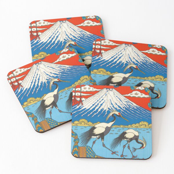 Item preview, Ukiyo-e Japanese Cranes Mount Fuji designed and sold by soulfulprintss8.
