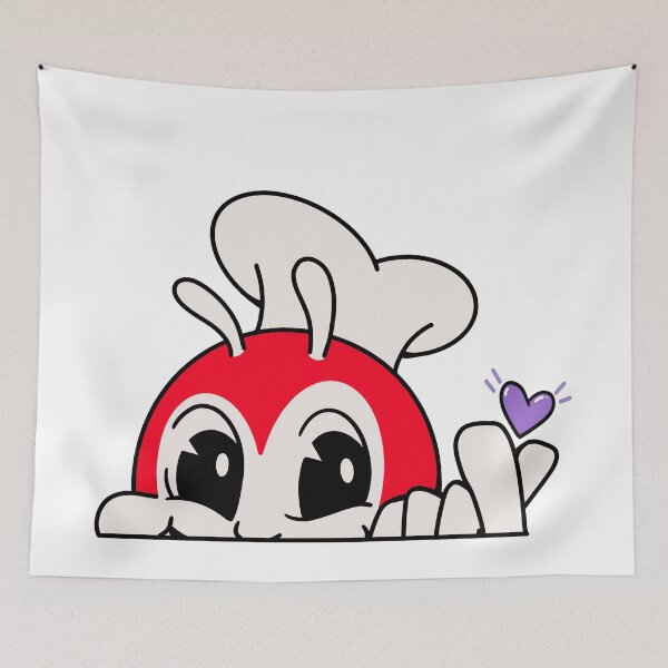 Item preview, JOLLIBEE PEEKING FINGER HEART FILIPINO STICKER 2 designed and sold by aydapadi.