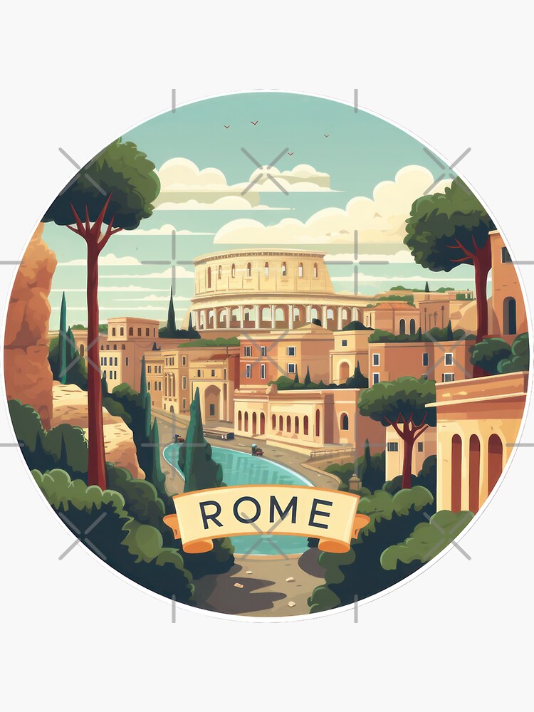 Visit Rome Sticker for Sale by duke818