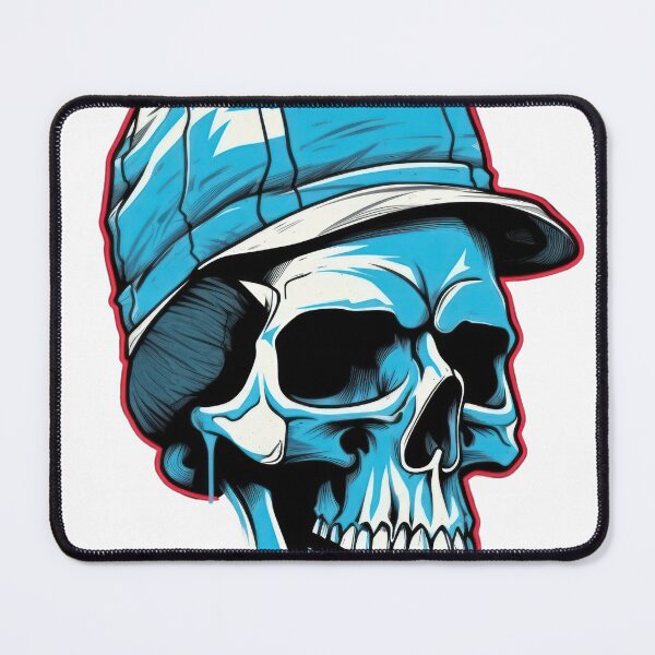 Item preview, Feeling vintage and edgy with this retro skull art on spruce blue designed and sold by cafegrafis.