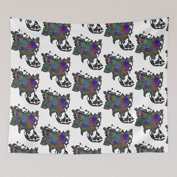 Item preview, Eurasia River Basin Map in Rainbow Colours with Black Background designed and sold by akeem-waynez.